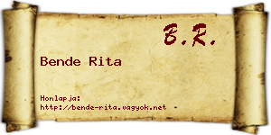 Bende Rita névjegykártya