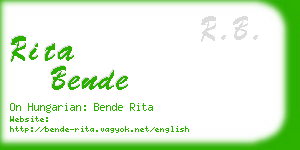 rita bende business card